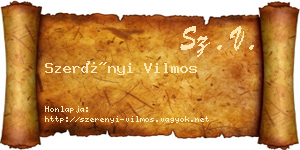 Szerényi Vilmos névjegykártya